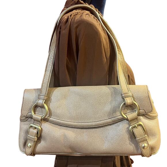 Kenneth Cole New York Pebbled Leather Satchel Purse Double Handle Carry NWT - Picture 1 of 16